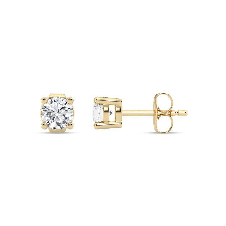 3/4 Carat Lab-Grown E-F VS Diamond Stud Earrings | 14K Yellow Gold