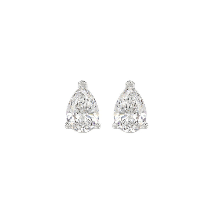 1.50 Carat Lab-Grown Pear Diamond Stud Earrings | F-G Color VS | 14K White Gold