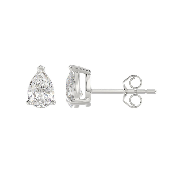 1.50 Carat Lab-Grown Pear Diamond Stud Earrings | F-G Color VS | 14K White Gold