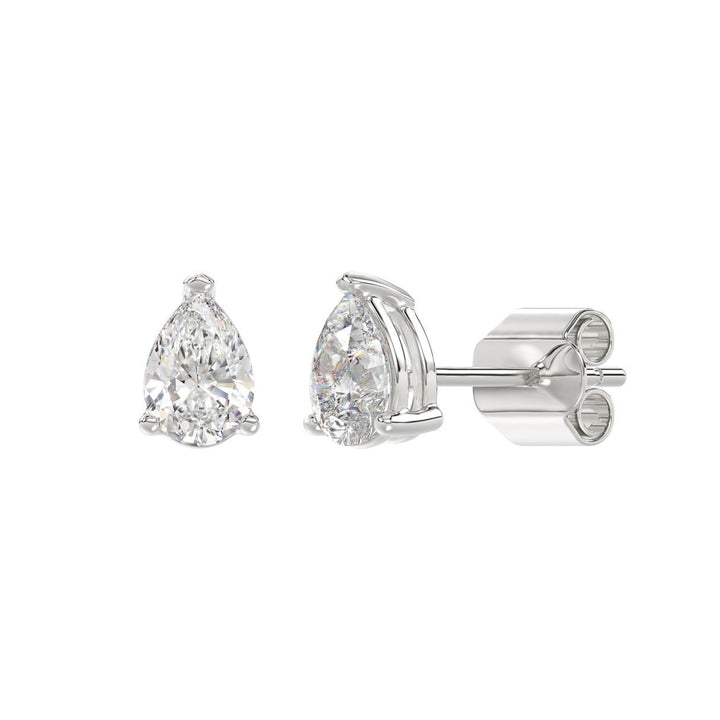 1.50 Carat Lab-Grown Pear Diamond Stud Earrings | F-G Color VS | 14K White Gold