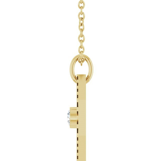 0.06 Carat Natural Diamond Medallion Necklace | 14K Yellow Gold | 16-18" Adjustable Length