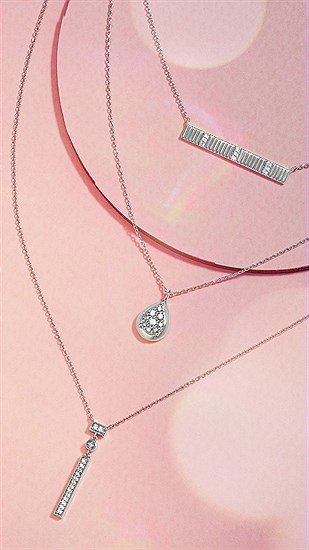 Sterling Silver 0.04ctw Diamond Bar Necklace