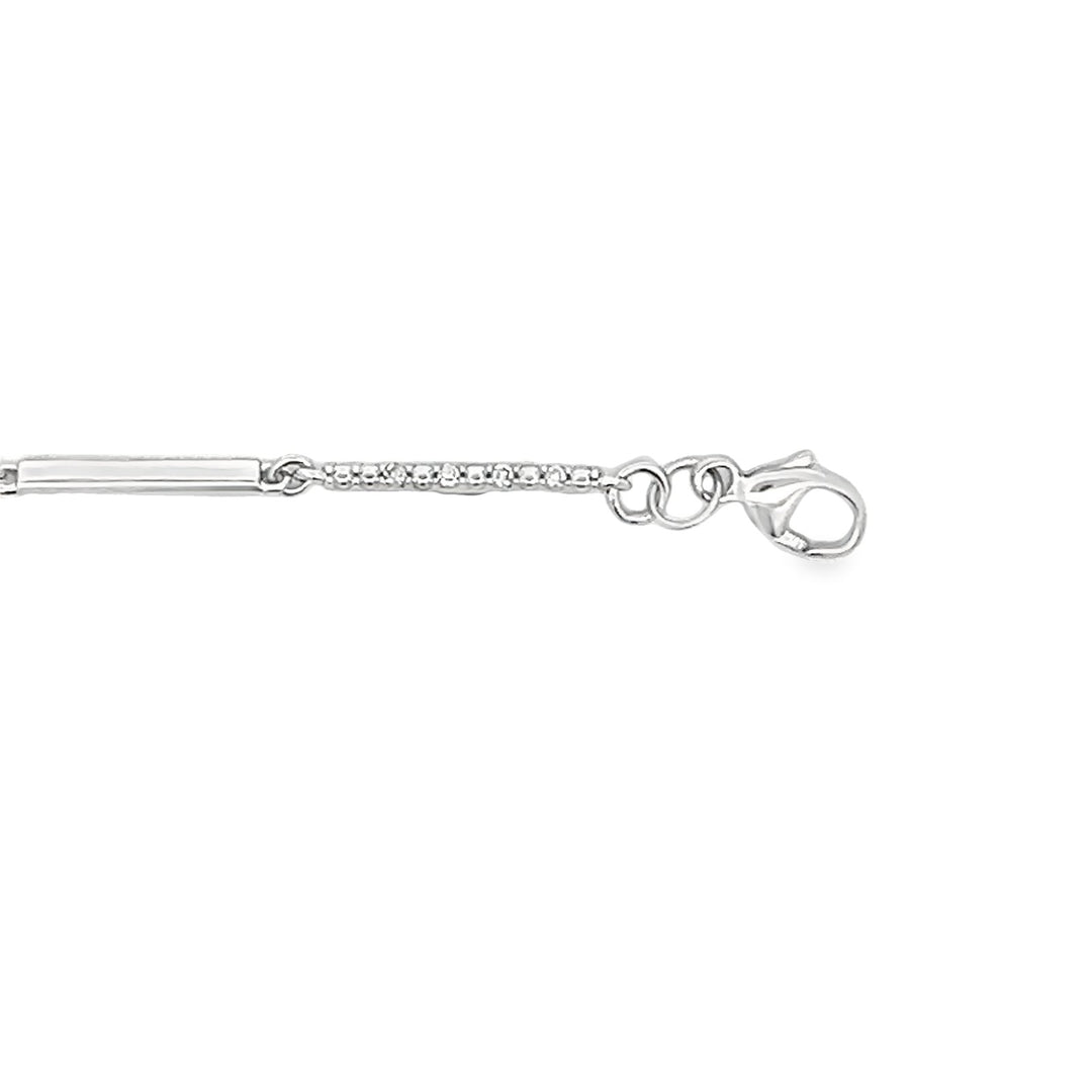 Sterling Silver White Gold 0.16ctw Diamond Bracelet