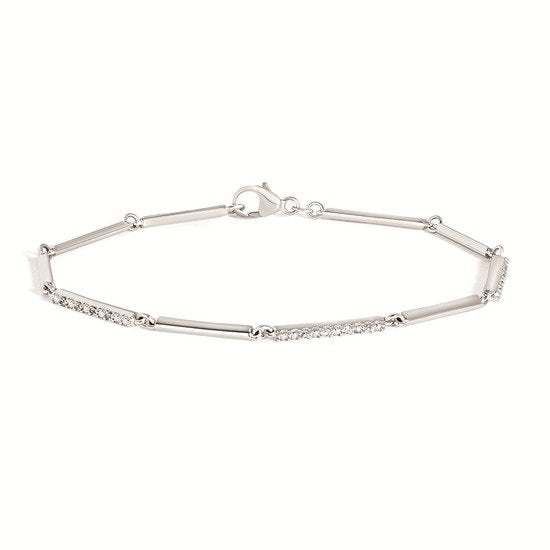 Sterling Silver White Gold 0.16ctw Diamond Bracelet
