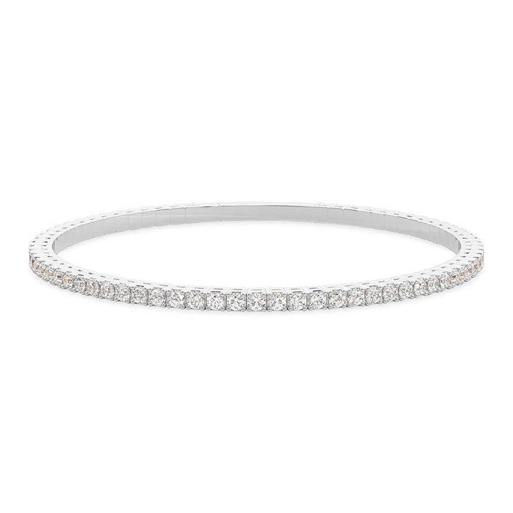 2 Carat Tennis Bangle Flexi 14K White Gold | E-F VS Round Lab-Grown Diamonds