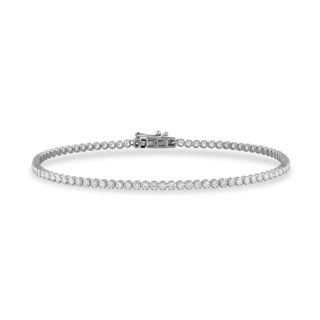 4 Carat Tennis Bracelet Lightweight 14K White Gold | E-F VS Round Lab-Grown Diamonds