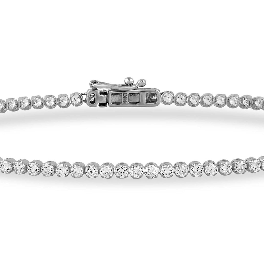 4 Carat Tennis Bracelet Lightweight 14K White Gold | E-F VS Round Lab-Grown Diamonds