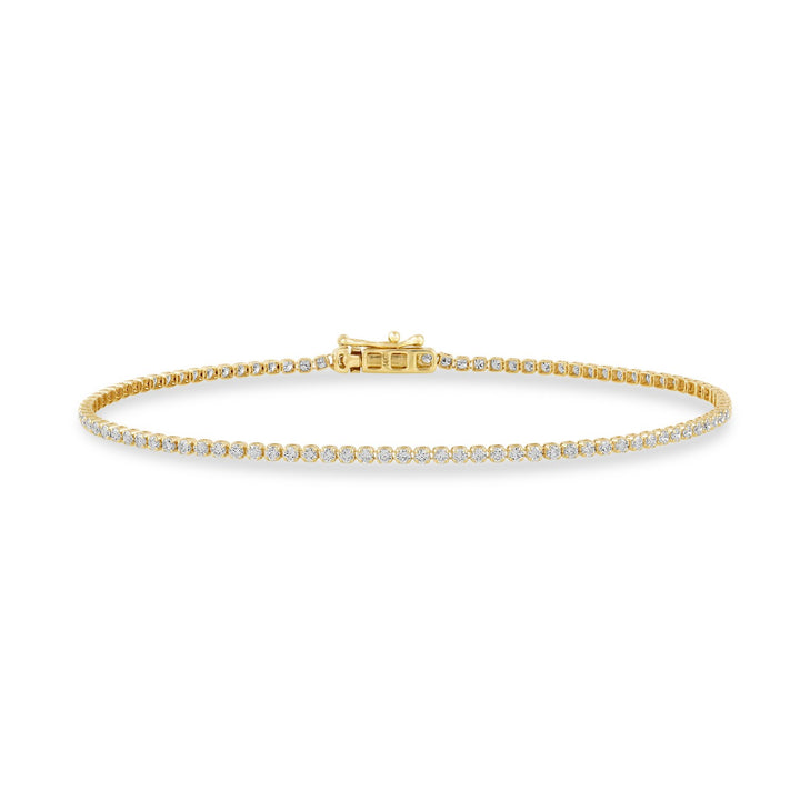 3 Carat Tennis Bracelet Lightweight 14K Yellow Gold | E-F VS Round Lab-Grown Diamonds