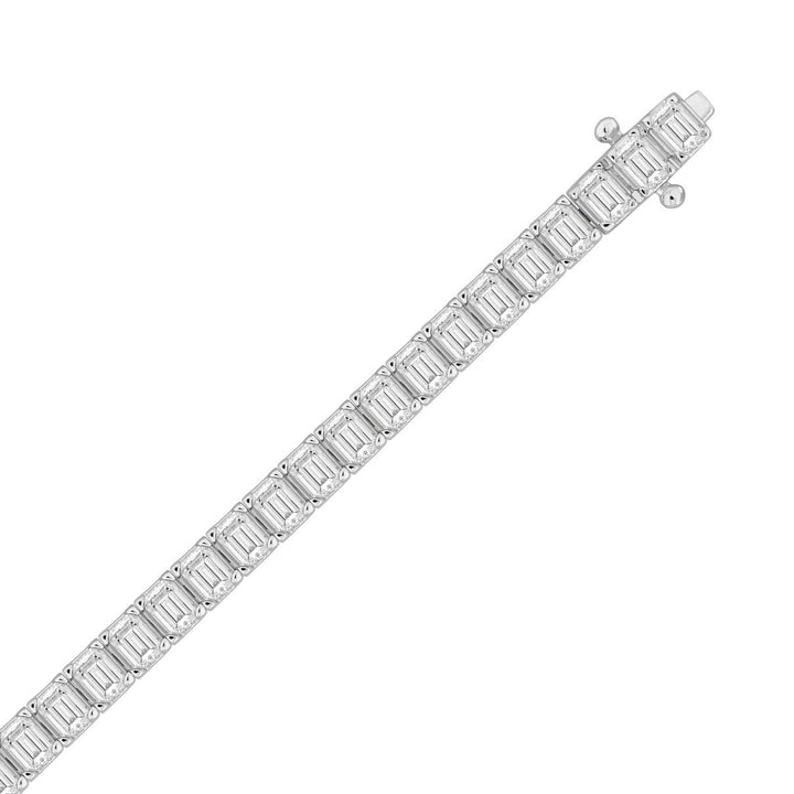 9 Carat Emerald Lab Grown Diamond Bracelet | 14K White Gold