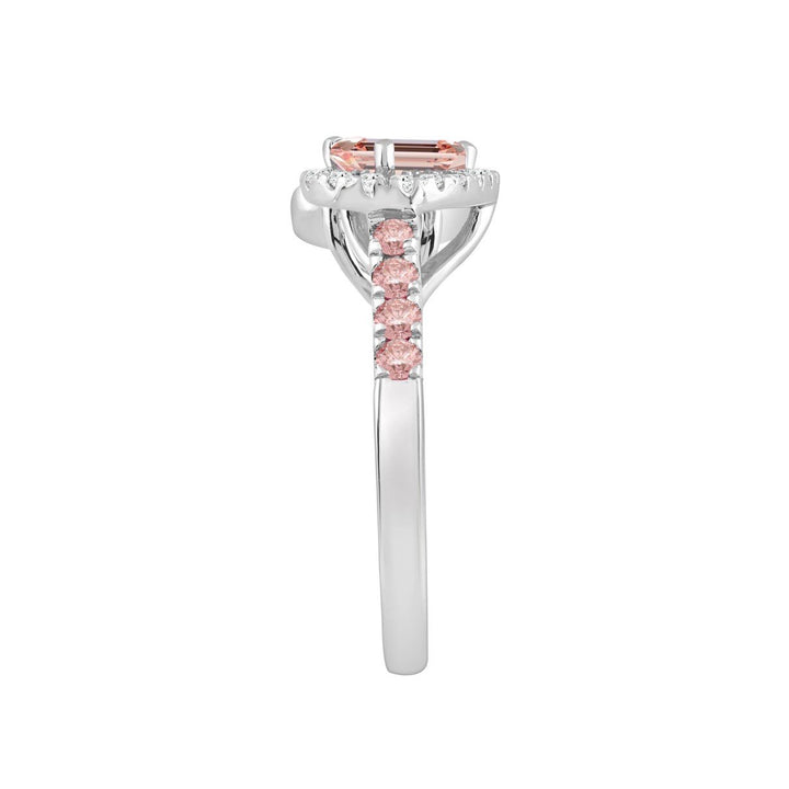 1.50 Carat Round Emerald and Pear Lab-Grown Diamond Ring | 14K White Gold | Toi Et Moi