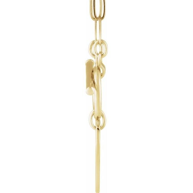 14K Yellow Gold Heart Toggle Necklace