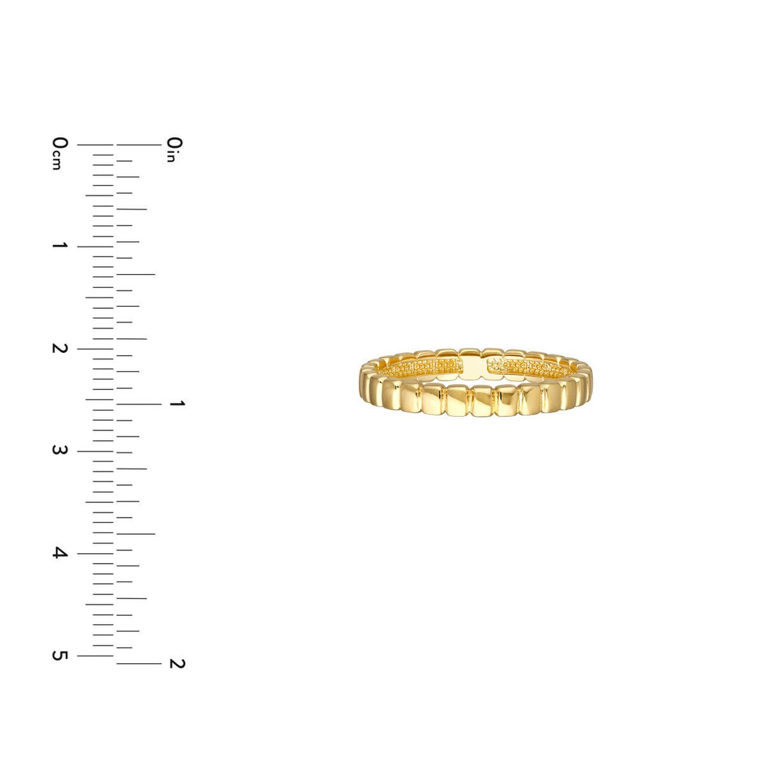 Stackable Tag Band Ring | Genuine 14K Yellow Gold