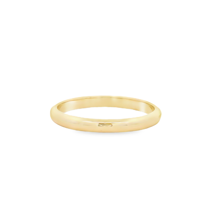 14K Yellow Gold 2.0mm Half Round Stackable Band | Size 5
