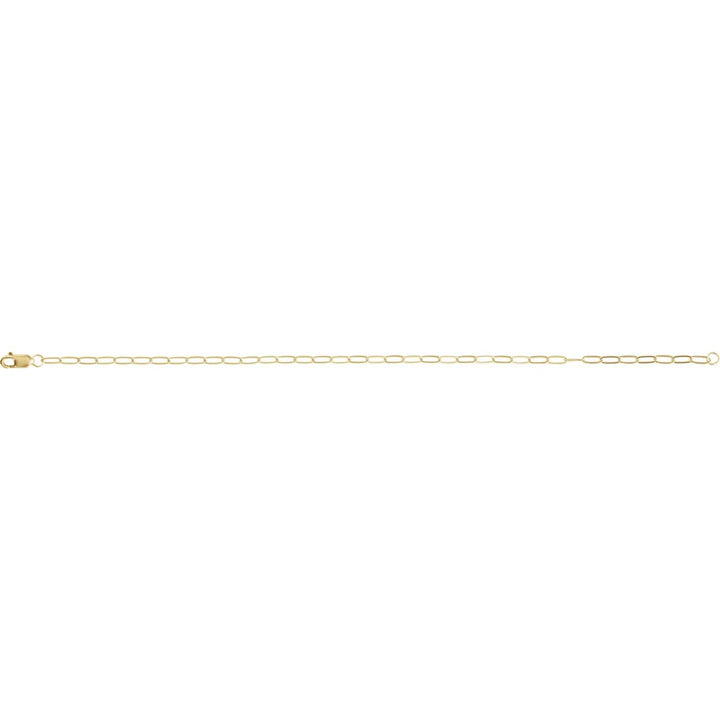 14K Yellow Gold 2.1mm Paper Clip Bracelet