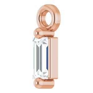 14K Rose Gold .06ctw Baguette Diamond Charm