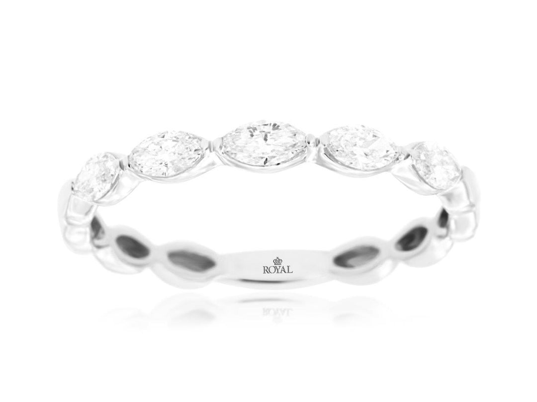 14K White Gold .38CTW Diamond Marquise Wedding Ring
