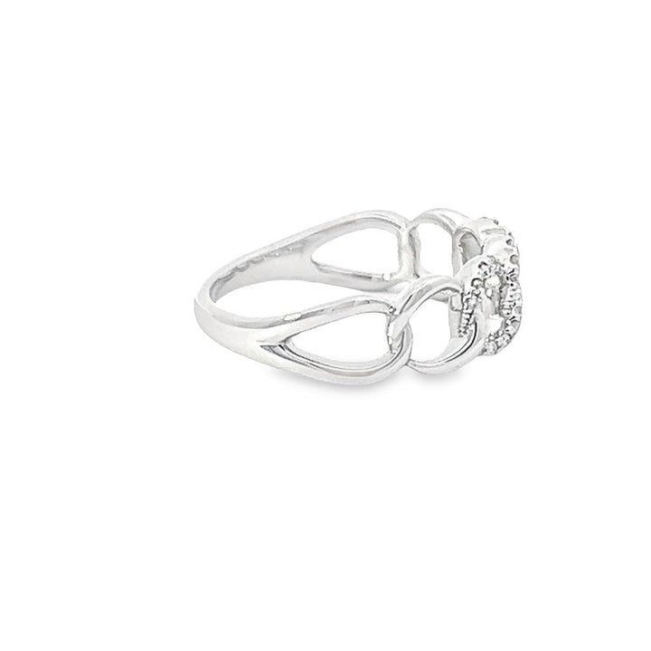 Sterling Silver Round 0.16ctw Diamond Chain Link Ring