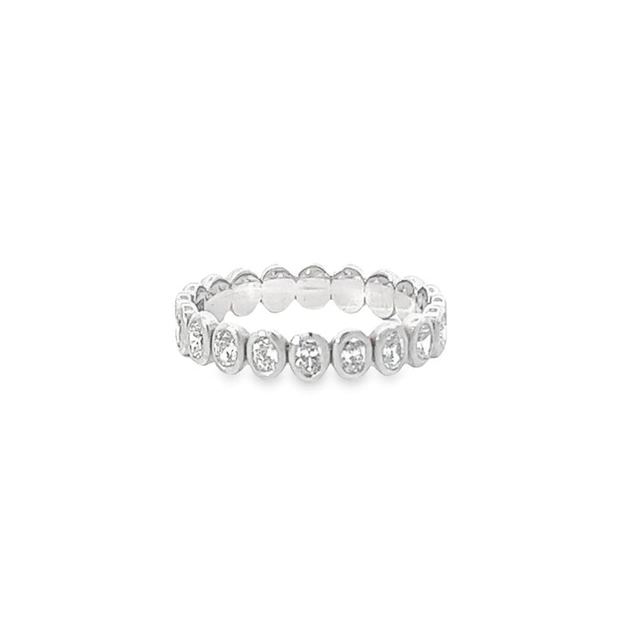 14K White Gold 0.43ctw Stackable Oval Diamond Wedding Band