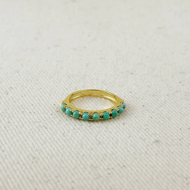 18K Gold Filled Natural Turquoise Band Ring