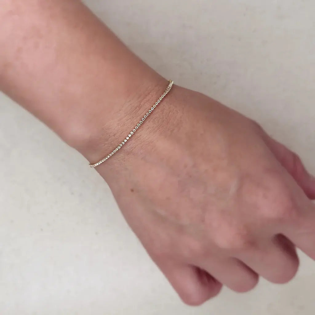 18k Gold Filled 1.2mm CZ Tennis Bracelet
