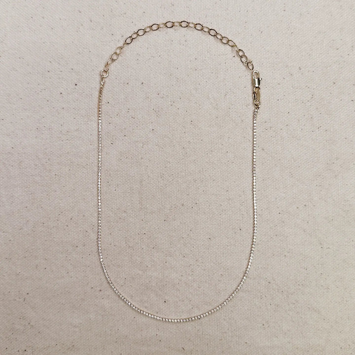18k Gold Filled 1.2mm CZ Tennis Necklace