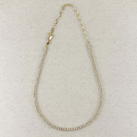 18k Gold Filled 4mm Marquise Tennis Necklace