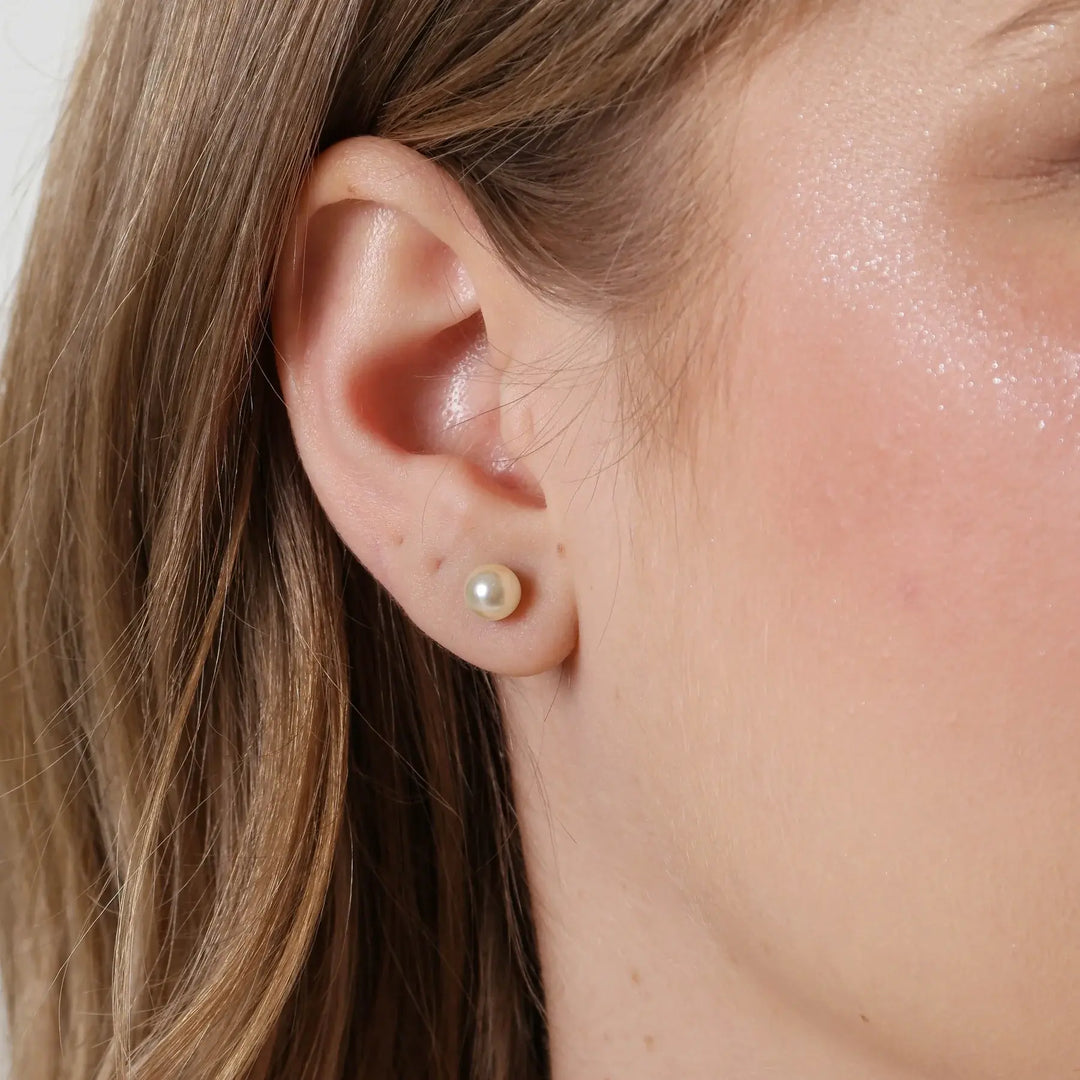 18k Gold Filled 6mm Classic Pearl Stud