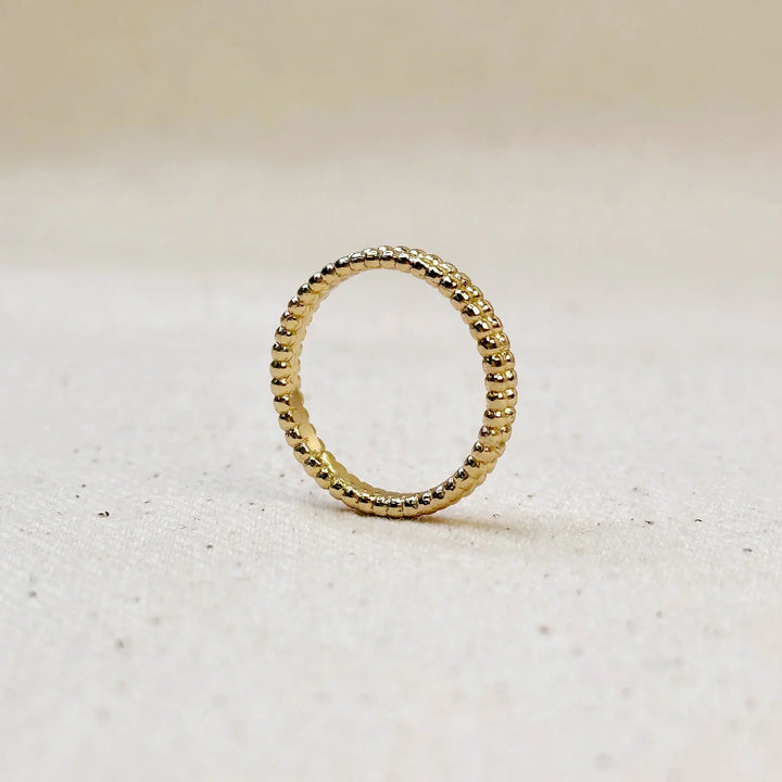 18k Gold Filled Double Beaded Band Ring
