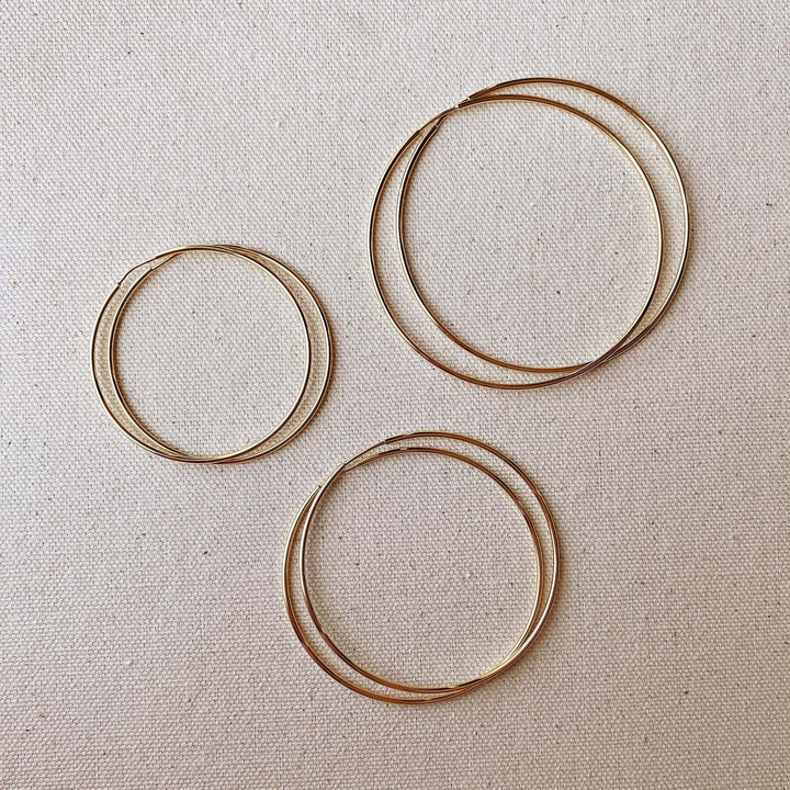 18k Gold Filled Endless Hoop Earrings