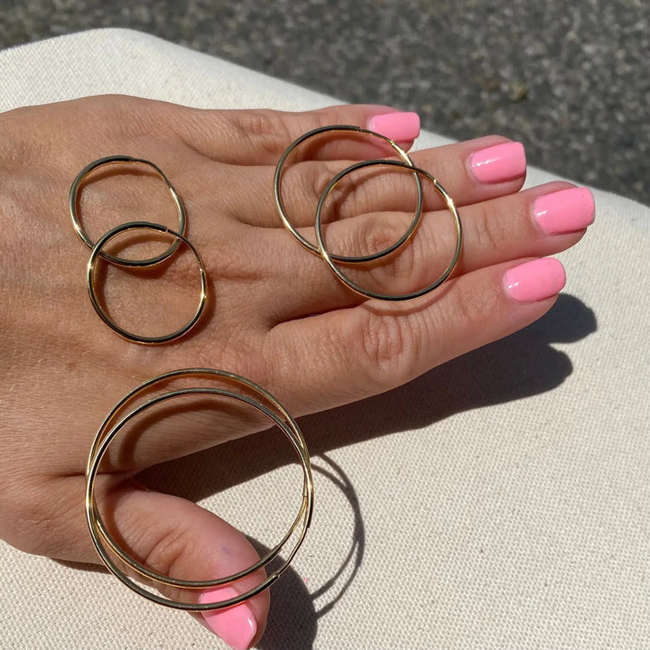 18k Gold Filled Endless Hoop Earrings