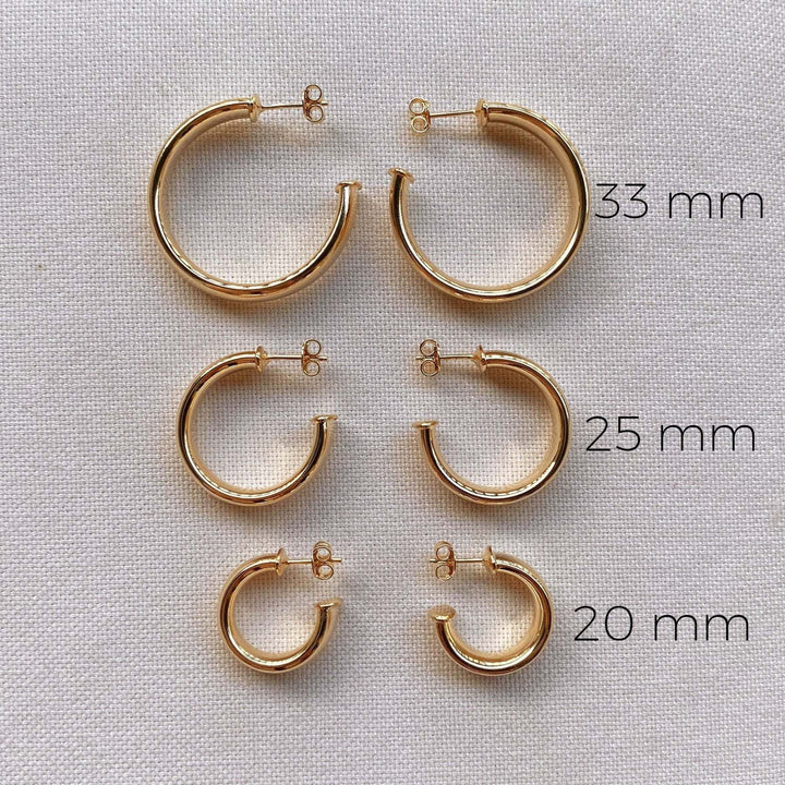 18k Gold Filled Polished Slightly Twisted C Hoop