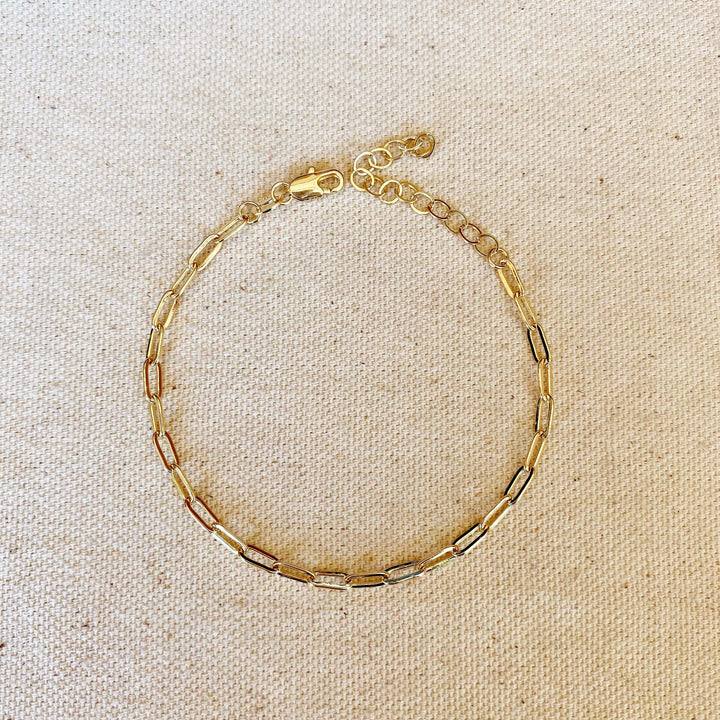 18k Gold Filled Short Link Paperclip Bracelet