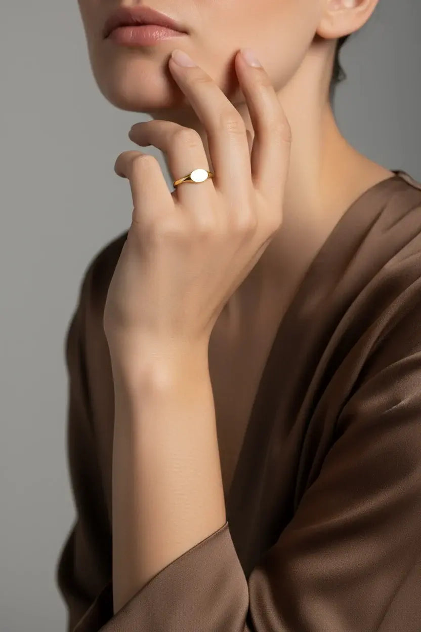 18k Gold Filled Signet Ring
