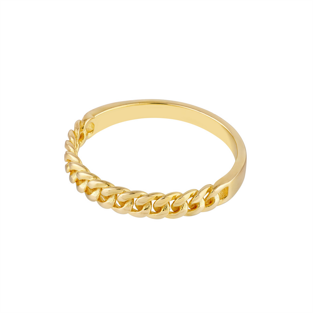Curb Chain Link Ring | Genuine 14K Yellow Gold