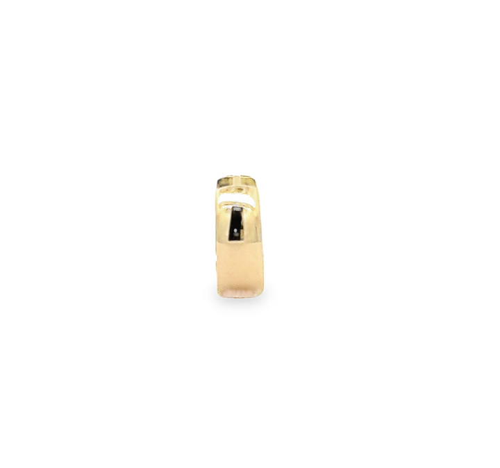 14K Yellow Gold Huggie Earrings | 11mm Length | 4mm Wide