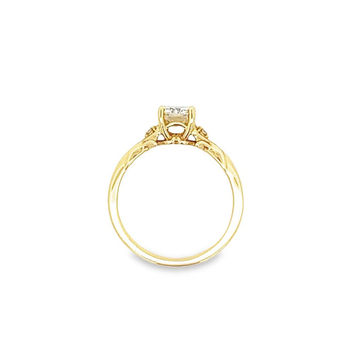 14K Yellow Gold Round 0.73ctw Diamond Engagement Ring