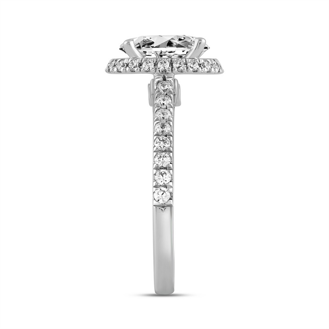 2.50 Carat Oval Lab-Grown Diamond Halo Engagement Ring | 14K White Gold