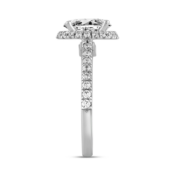 2.50 Carat Oval Lab-Grown Diamond Halo Engagement Ring | 14K White Gold