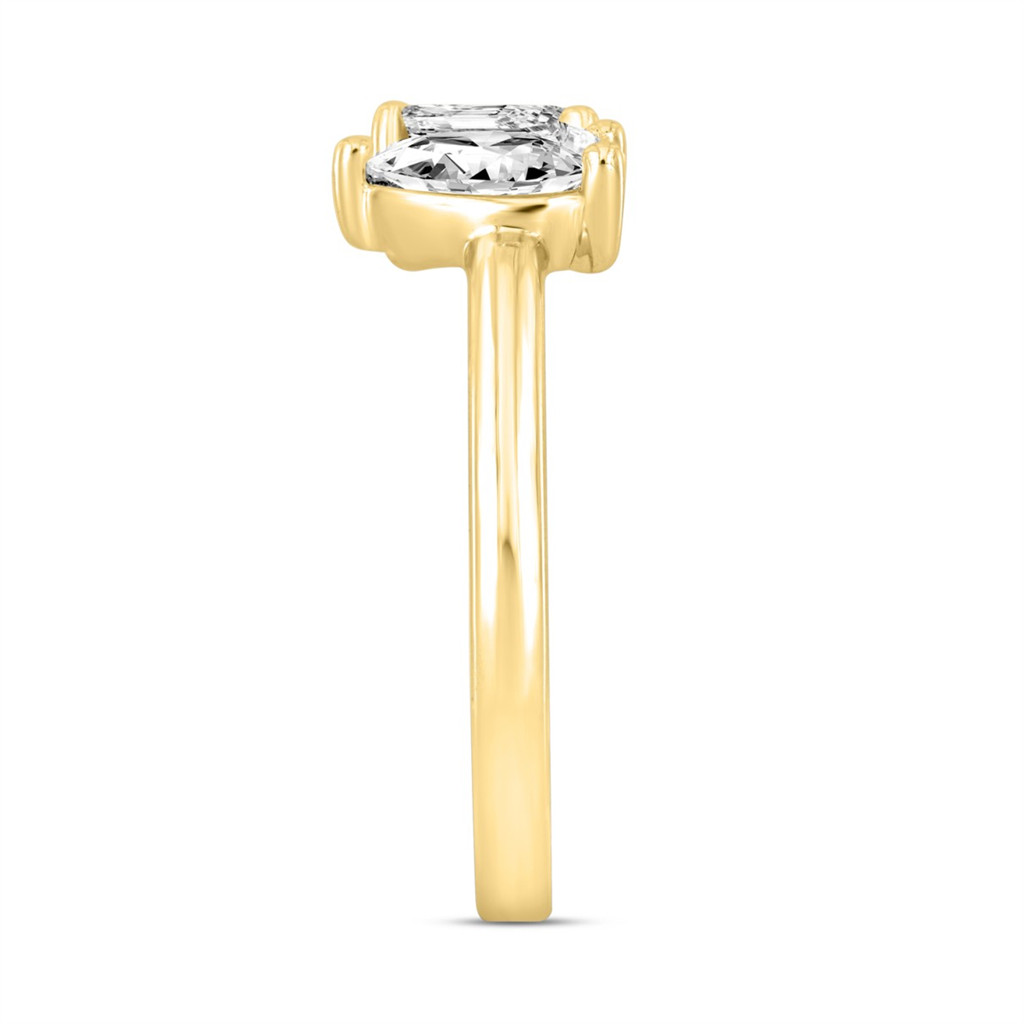 1 Carat Two Stone Lab-Grown Diamond Engagement Ring | 14K Yellow Gold | Toi Et Moi Style