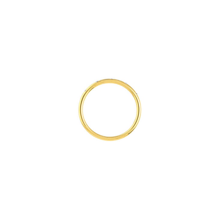 Diamond Stations Thin Band Ring | 14K Yellow Gold | Size 8