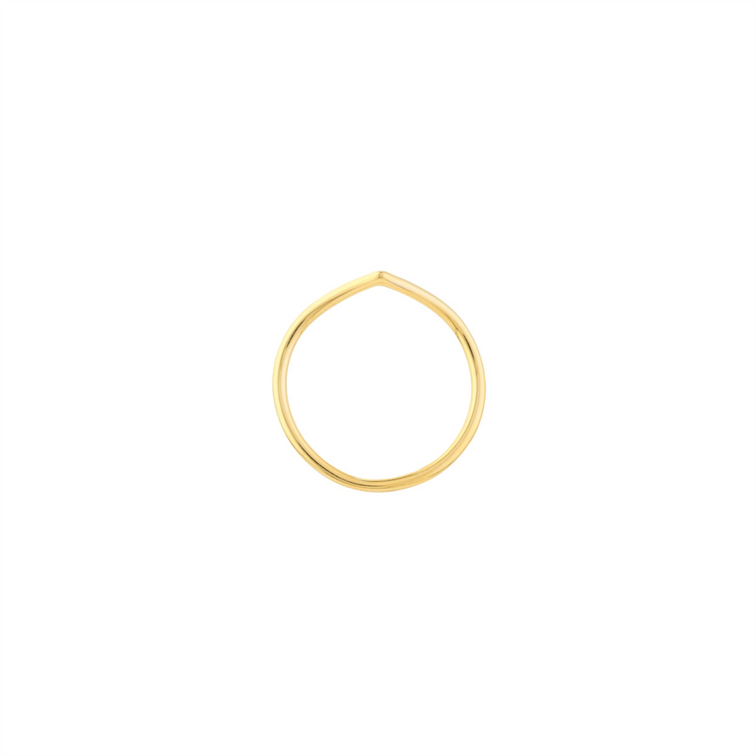 Stackable Chevron Wire Ring | 14K Yellow Gold | Size 7