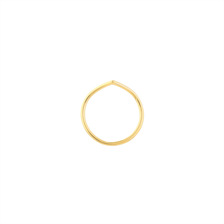 Stackable Chevron Wire Ring | 14K Yellow Gold | Size 7
