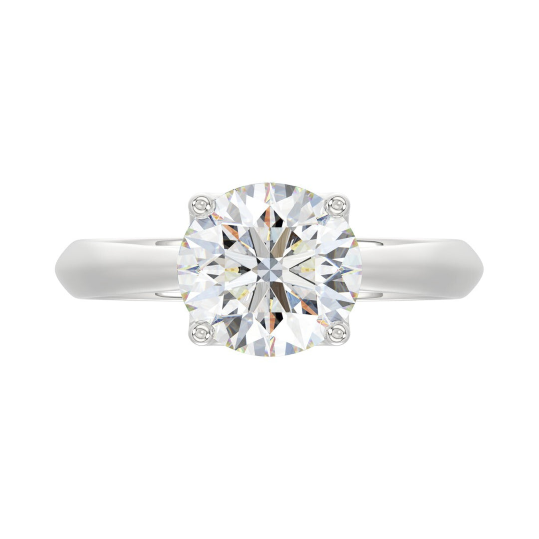 2.50 Carat Round Lab-Grown Diamond Engagement Ring | 14K White Gold | Solitaire Style