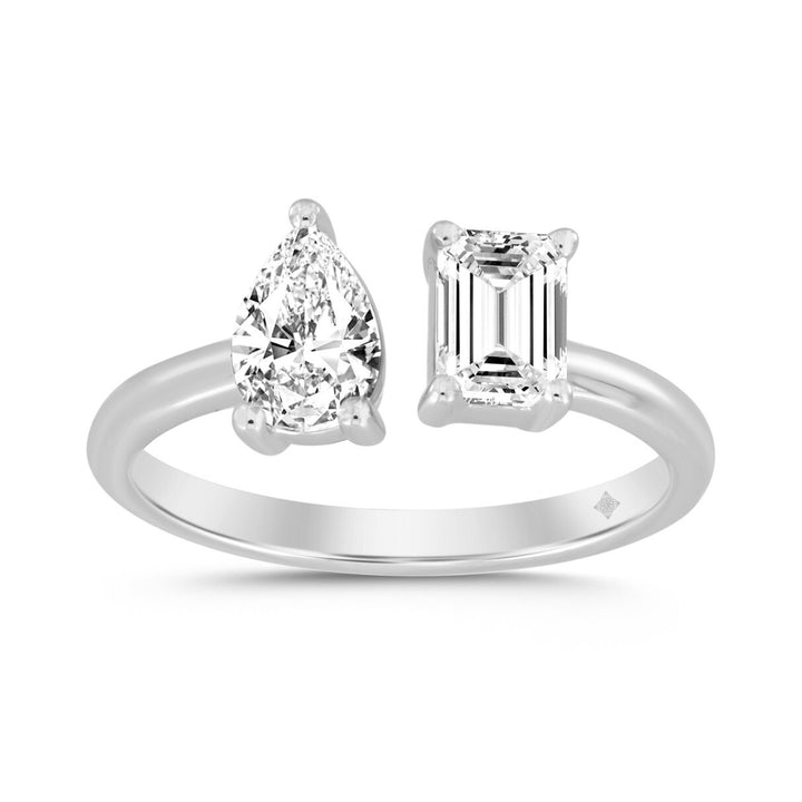 2 Carat Two Stone Lab-Grown Diamond Engagement Ring | 14K White Gold | Toi Et Moi Style