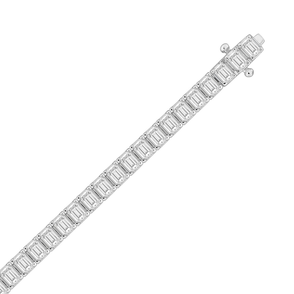 9 Carat Emerald Lab Grown Diamond Bracelet | 14K White Gold