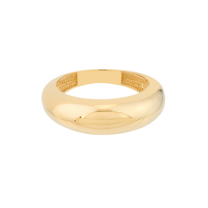 Chunky Gold Domed Puff Ring | Genuine14k Yellow Gold