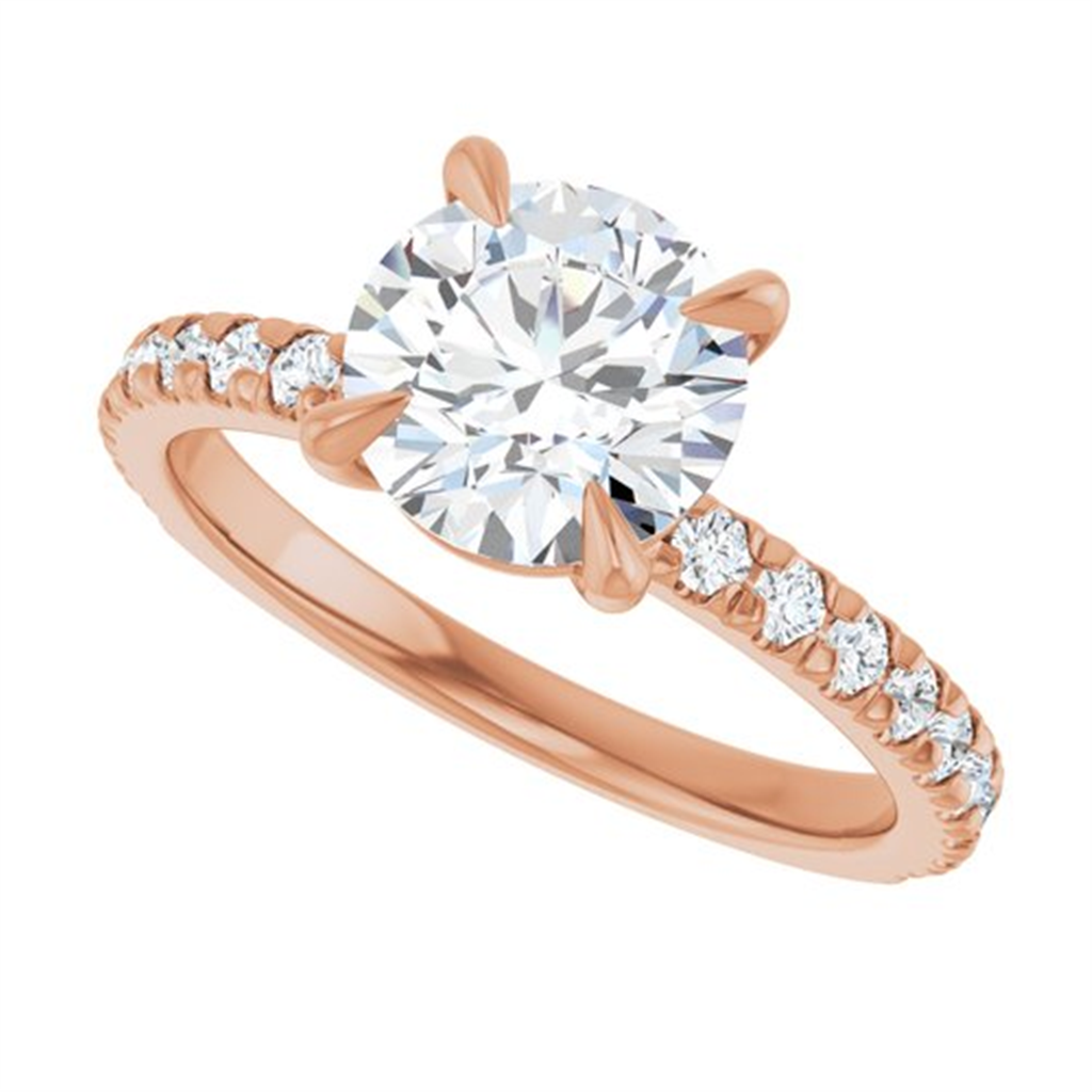 14K Rosé Gold Round 0.36ctw Diamond Engagement Ring