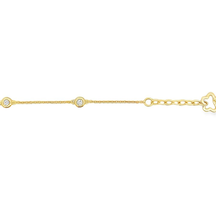 14K Yellow Gold 0.18ctw Diamond Station Bracelet