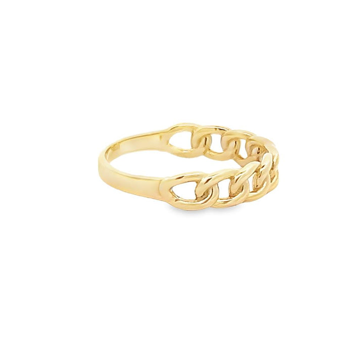 14K Yellow Gold Chain Link Stackable Ring