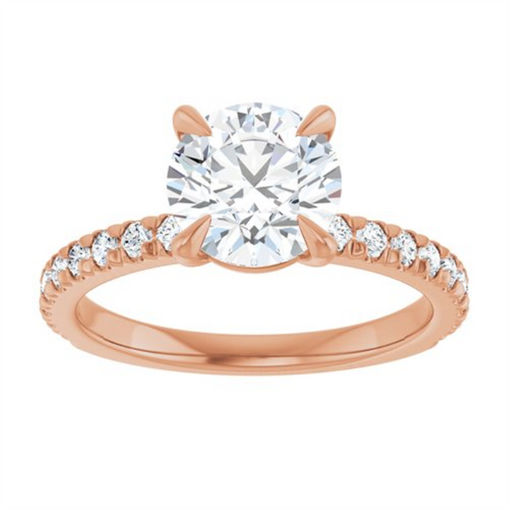 14K Rosé Gold Round 0.36ctw Diamond Engagement Ring